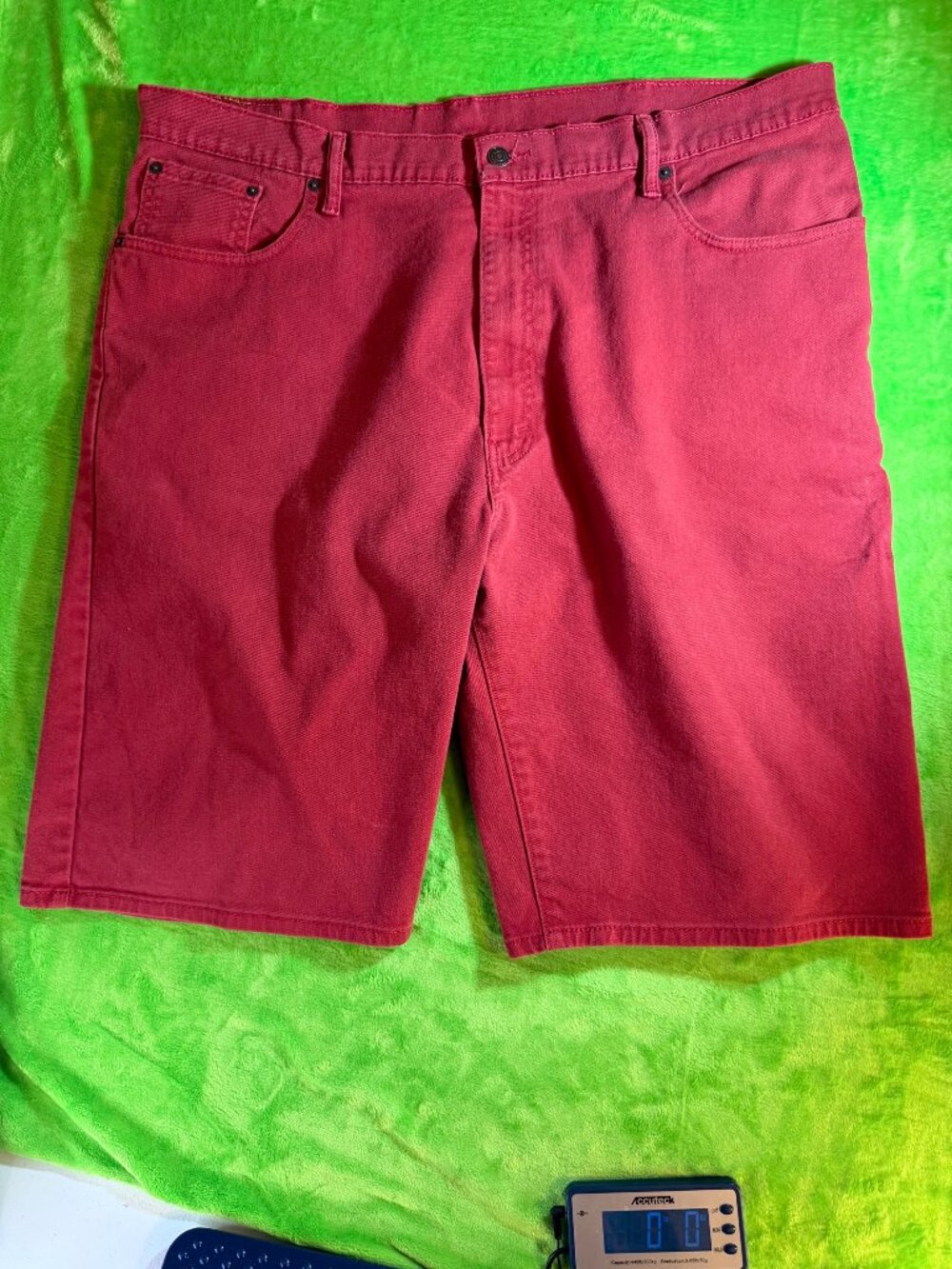 Levi's 569 Red Denim Shorts Size 42 Relaxed Fit